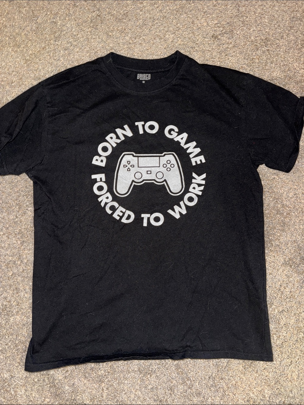 'Born to Game Forced to Work' Black Gaming T‑Shirt